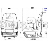 Kab 301 Drivers Seat Fabric Covered 