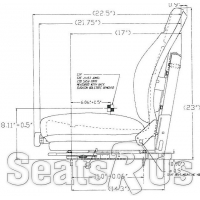 Millsco CR 100 Forklift Seat Drawing